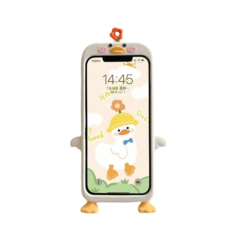 3D Flower Duck Cute Phone Cases For iPhone 15 14 13 12 11 Pro XS Max X XR 7 8 6S Plus SE