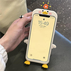 3D Flower Duck Cute Phone Cases For iPhone 15 14 13 12 11 Pro XS Max X XR 7 8 6S Plus SE