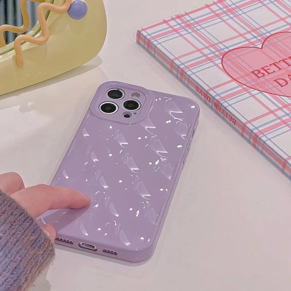 3D Purple Honeycomb Pattern - Cute Phone Cases for iPhone 15, 14, 13, 12, 11, Pro, Max, Mini, X, XS, XR