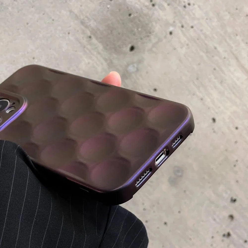 3D Purple Honeycomb Pattern - Cute Phone Cases for iPhone 15, 14, 13, 12, 11, Pro, Max, Mini, X, XS, XR