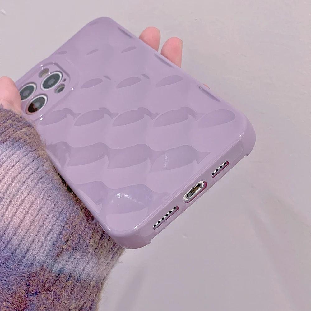 3D Purple Honeycomb Pattern - Cute Phone Cases for iPhone 15, 14, 13, 12, 11, Pro, Max, Mini, X, XS, XR