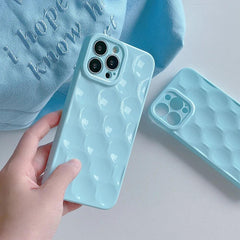 3D Purple Honeycomb Pattern - Cute Phone Cases for iPhone 15, 14, 13, 12, 11, Pro, Max, Mini, X, XS, XR