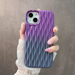 3D Water Ripple Stripe Cute Phone Case For iPhone 15, 14, 13, 12, 11 Pro Max