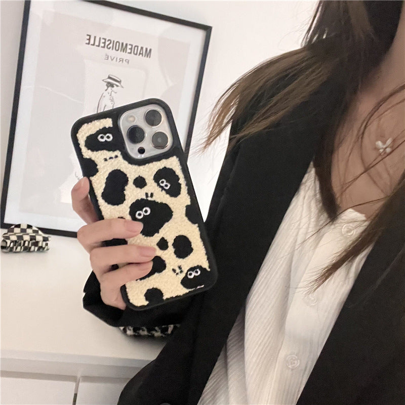 Plush Embroidered Briquettes Phone Case