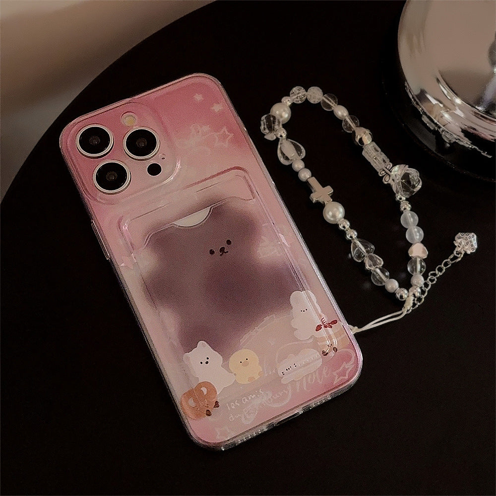 Pink and Purple Smudged Bear Phone Case