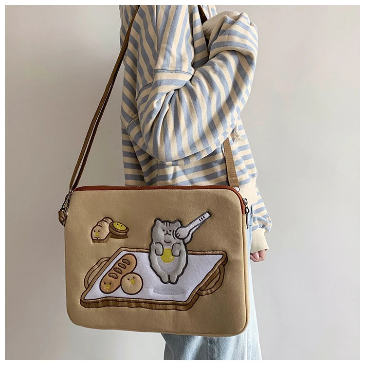 Toast Cat Ipad Laptop Bag