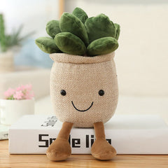 4 Choices Mushroom/succulent/tulip/bouquet Green Plant Potted Plant Ornament Rag Doll Plush Toy Home Birthday Gift for Children