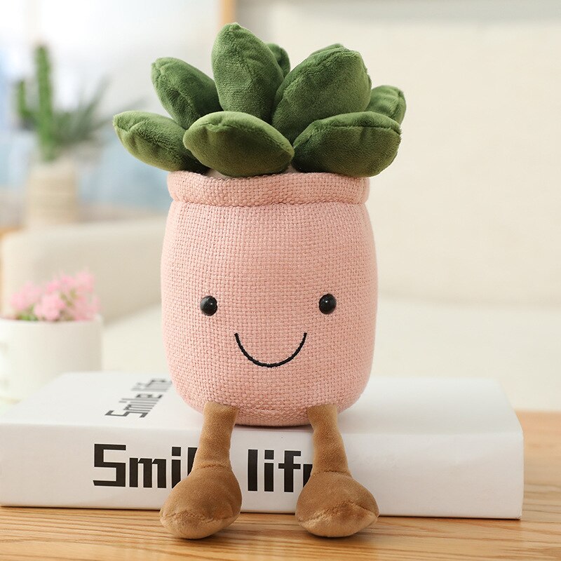 4 Choices Mushroom/succulent/tulip/bouquet Green Plant Potted Plant Ornament Rag Doll Plush Toy Home Birthday Gift for Children