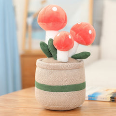 4 Choices Mushroom/succulent/tulip/bouquet Green Plant Potted Plant Ornament Rag Doll Plush Toy Home Birthday Gift for Children