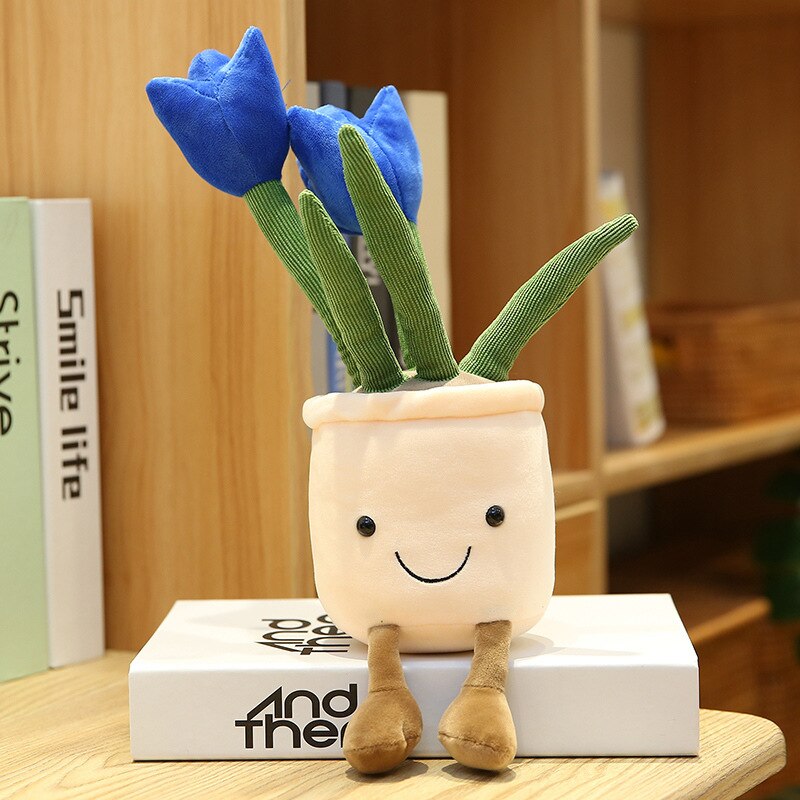 4 Choices Mushroom/succulent/tulip/bouquet Green Plant Potted Plant Ornament Rag Doll Plush Toy Home Birthday Gift for Children