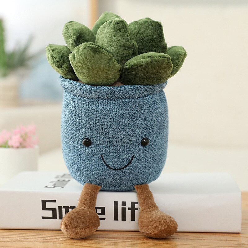 4 Choices Mushroom/succulent/tulip/bouquet Green Plant Potted Plant Ornament Rag Doll Plush Toy Home Birthday Gift for Children