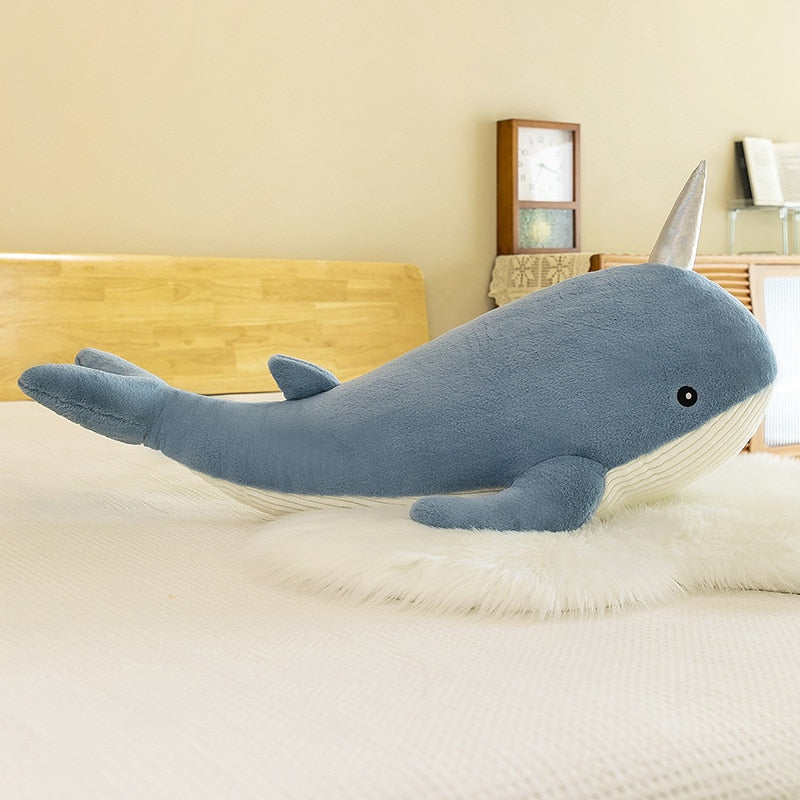 40-120 cm Giant Size Whale Plush Toy Blue Sea Animals Stuffed Toy Huggable Shark Soft Animal Pillow Kids Gift