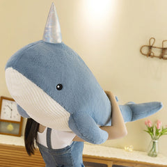 40-120 cm Giant Size Whale Plush Toy Blue Sea Animals Stuffed Toy Huggable Shark Soft Animal Pillow Kids Gift