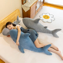 40-120 cm Giant Size Whale Plush Toy Blue Sea Animals Stuffed Toy Huggable Shark Soft Animal Pillow Kids Gift