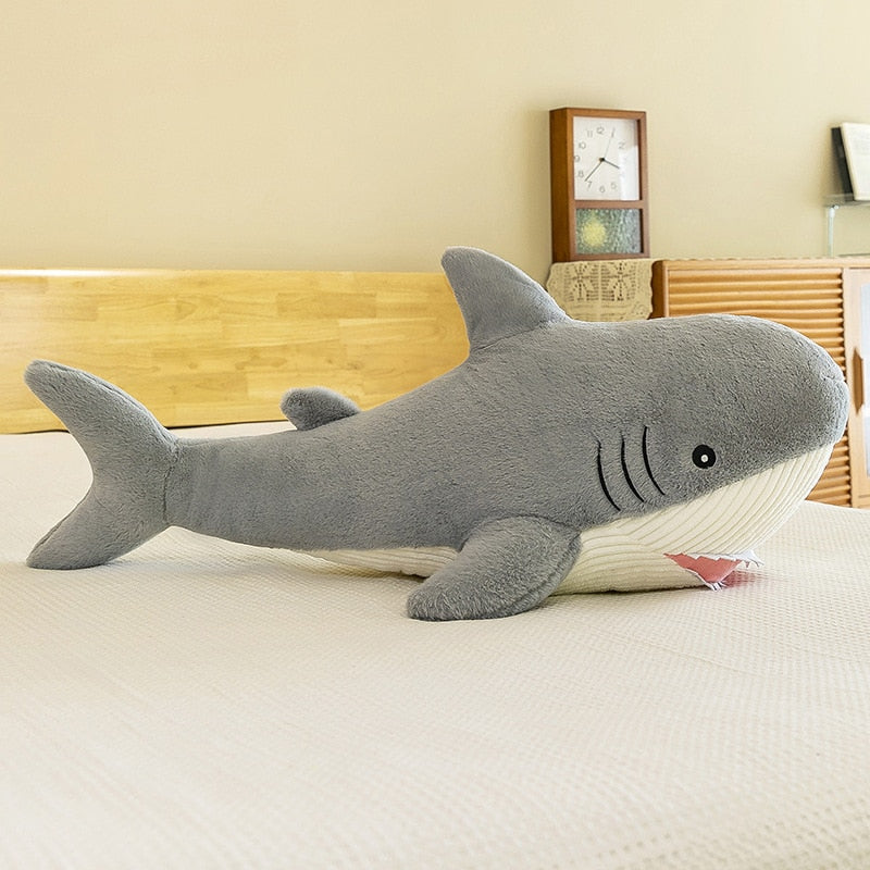 40-120 cm Giant Size Whale Plush Toy Blue Sea Animals Stuffed Toy Huggable Shark Soft Animal Pillow Kids Gift