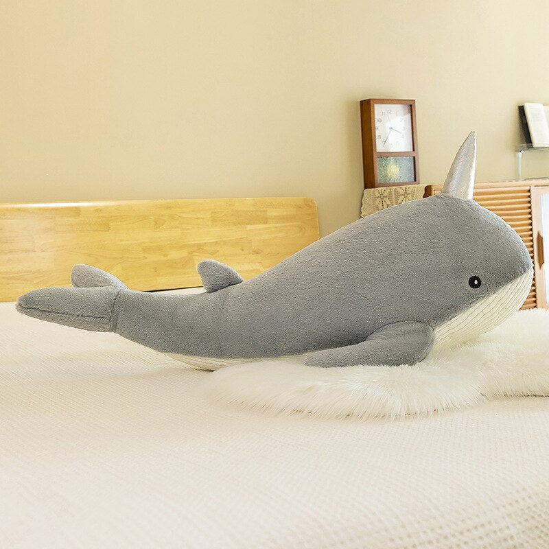 40-120 cm Giant Size Whale Plush Toy Blue Sea Animals Stuffed Toy Huggable Shark Soft Animal Pillow Kids Gift