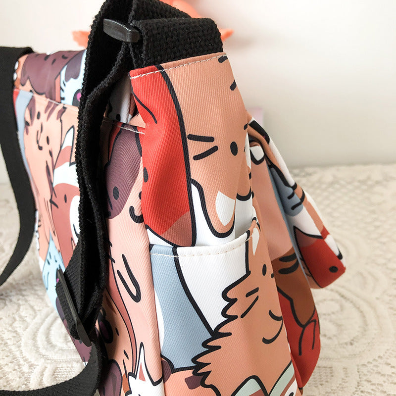 Funny Personality Cartoon Cat Messenger Bag