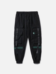 Multi Pockets Ribbons Cargo Pants
