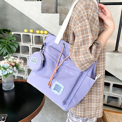 Cute Color Contrasting Girls Shoulder Bag