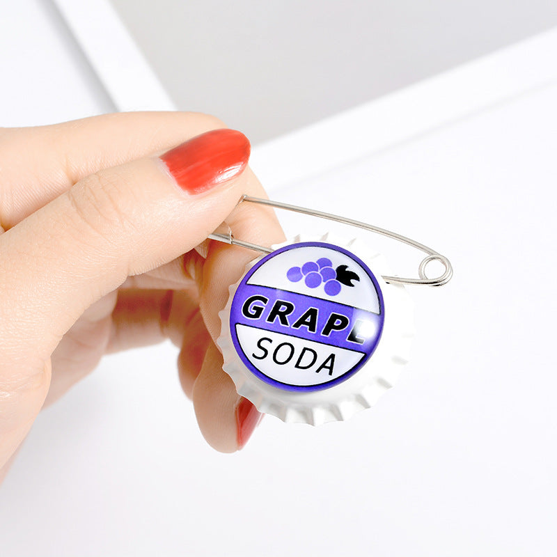 Grape Soda Bottle Cap Paper Clip Pins