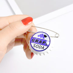 Grape Soda Bottle Cap Paper Clip Pins