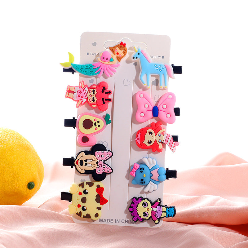 10Pcs Hair Clip Set Hairpins Cartoon Hair Band