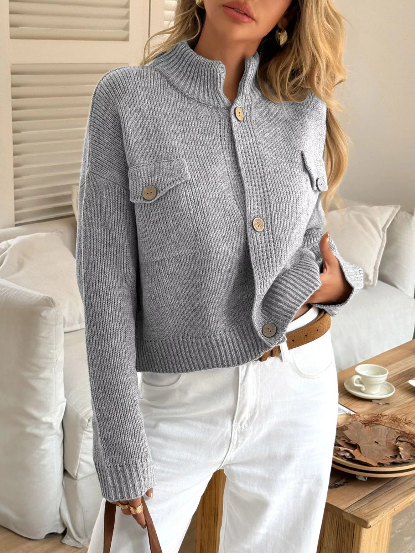 Button-Down Knit Cardigan