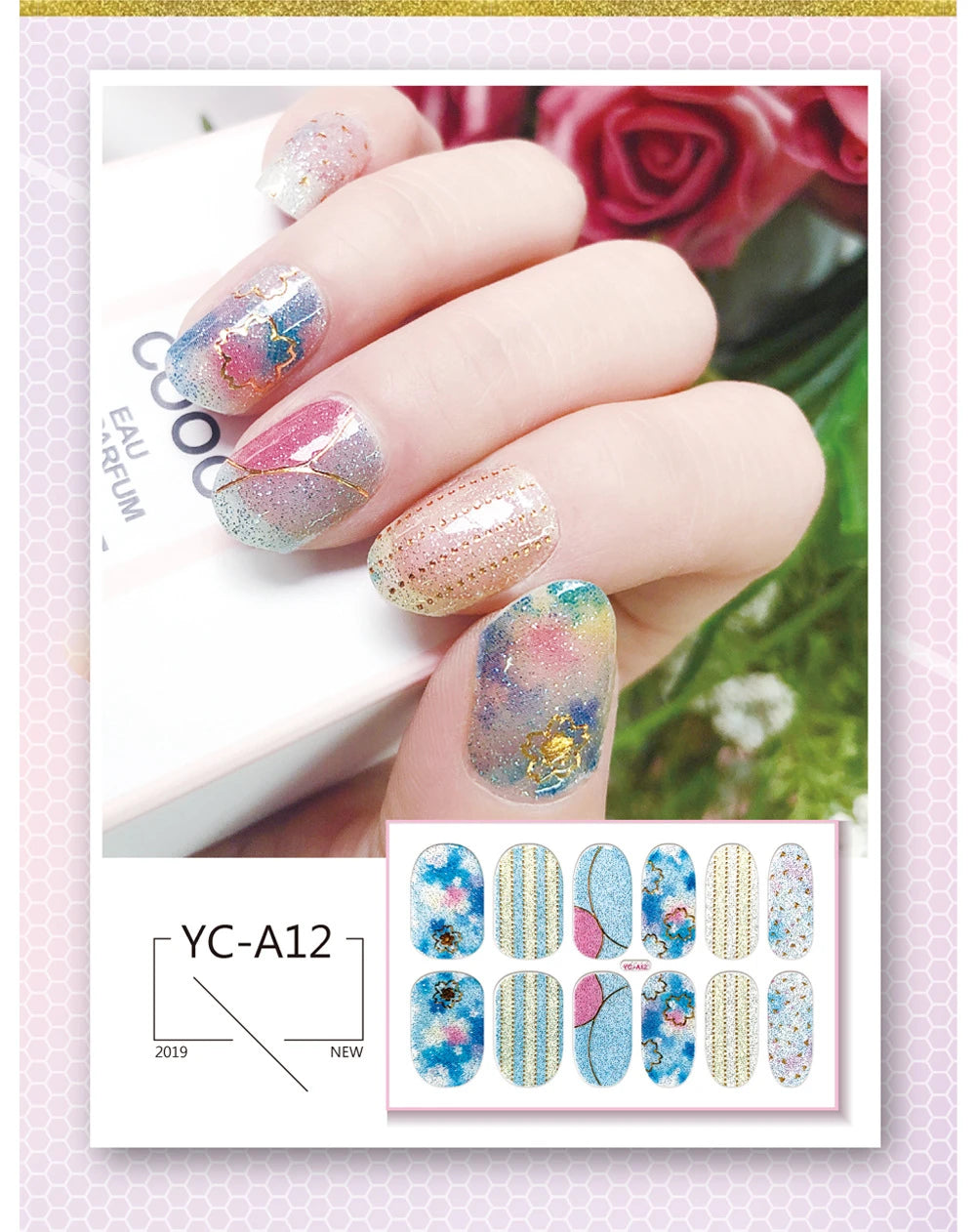 Gradient Constellation Nail Sticker