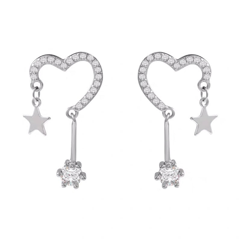 Kawaii Heart Star Tassel Earrings