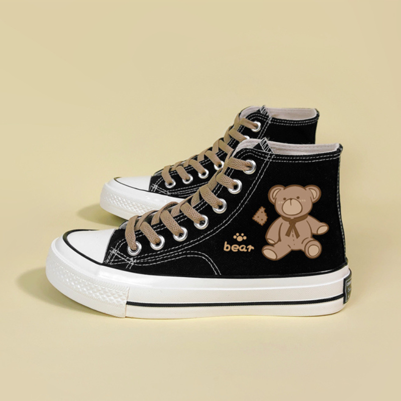 Cute Bear High Top Casual Canvas Shoes