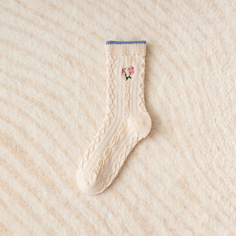 Cute Vintage Embroidered Socks