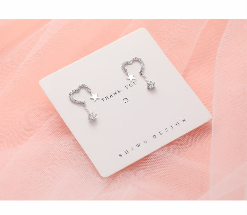 Kawaii Heart Star Tassel Earrings