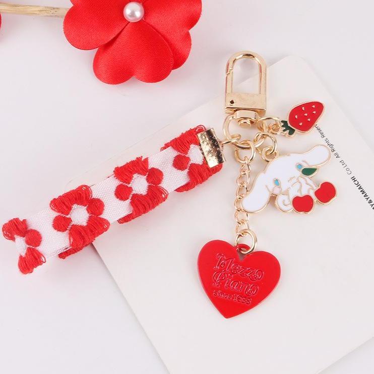 Big Ear Rabbit Love Strawberry keychain