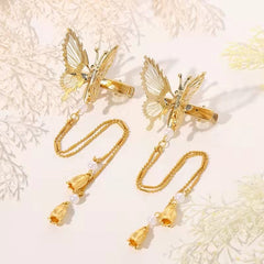 Antiquity Butterfly Tassel Hair Clip