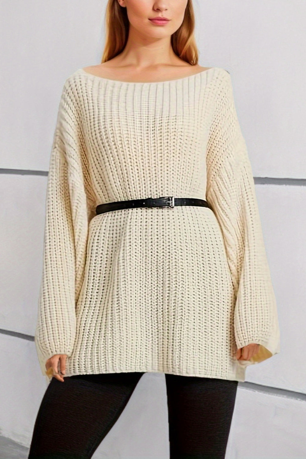 Dropped Shoulder Mini Sweater Dress