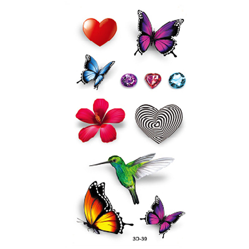 Butterfly Flower Tattoo Sticker