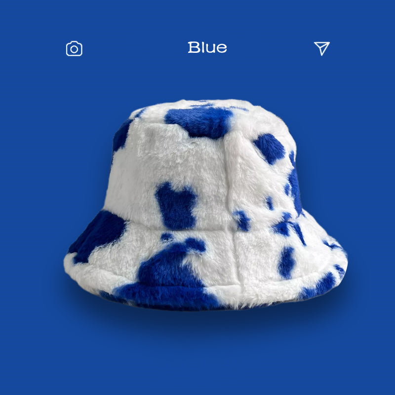 Fluffy Cow Plush Bucket Hat