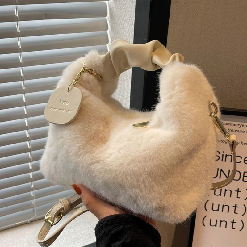 Fashionable Plush Handbag/Crossbody Bag