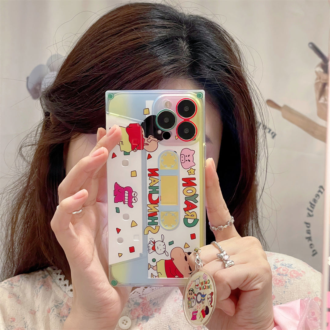 Kawaii Cartoon Magnetic Tape Holder Phone Case