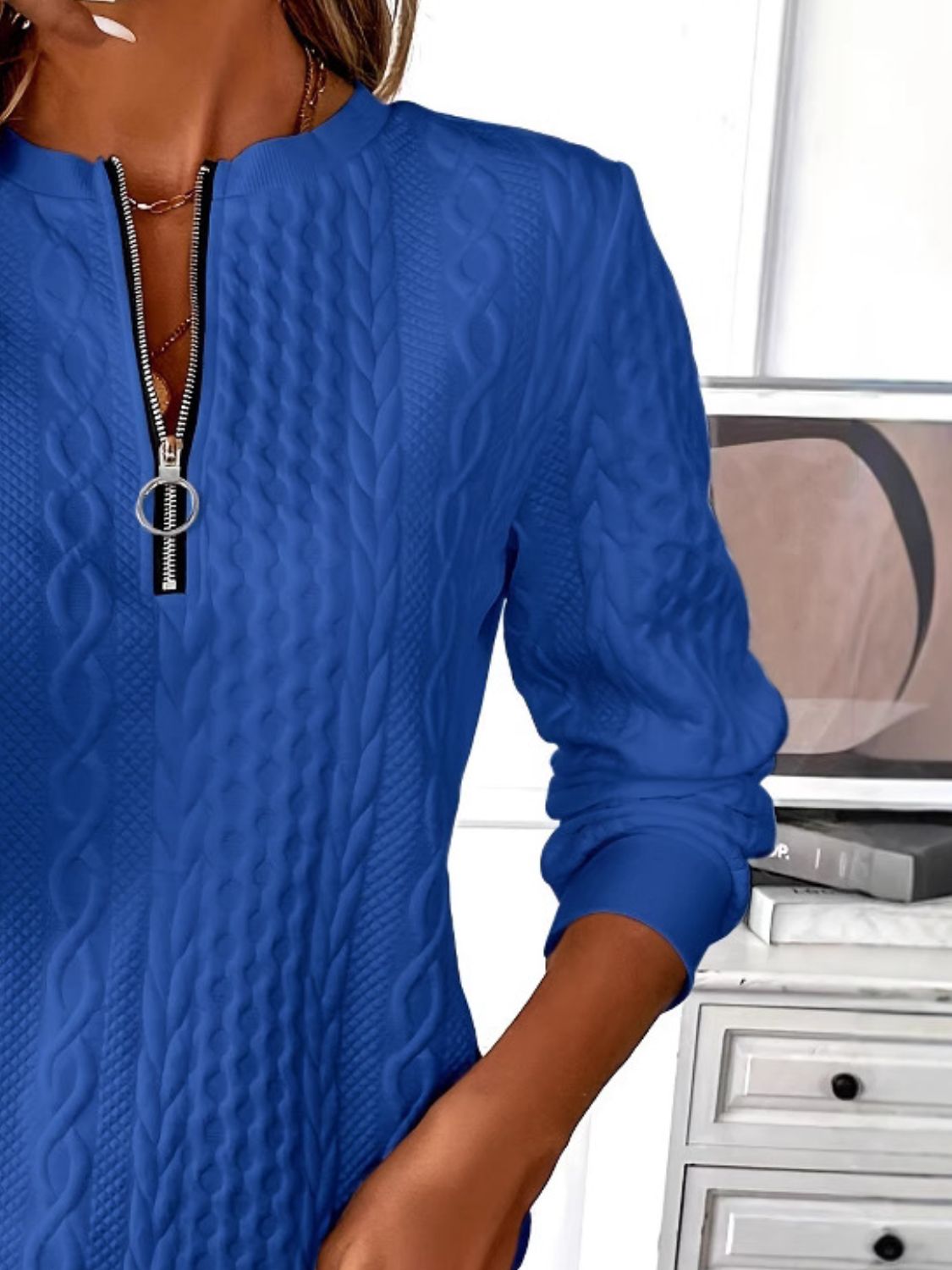 Half Zip Long Sleeve Sweatshirt