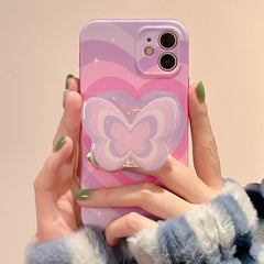 Butterfly Heart Contrast Color Phone Case