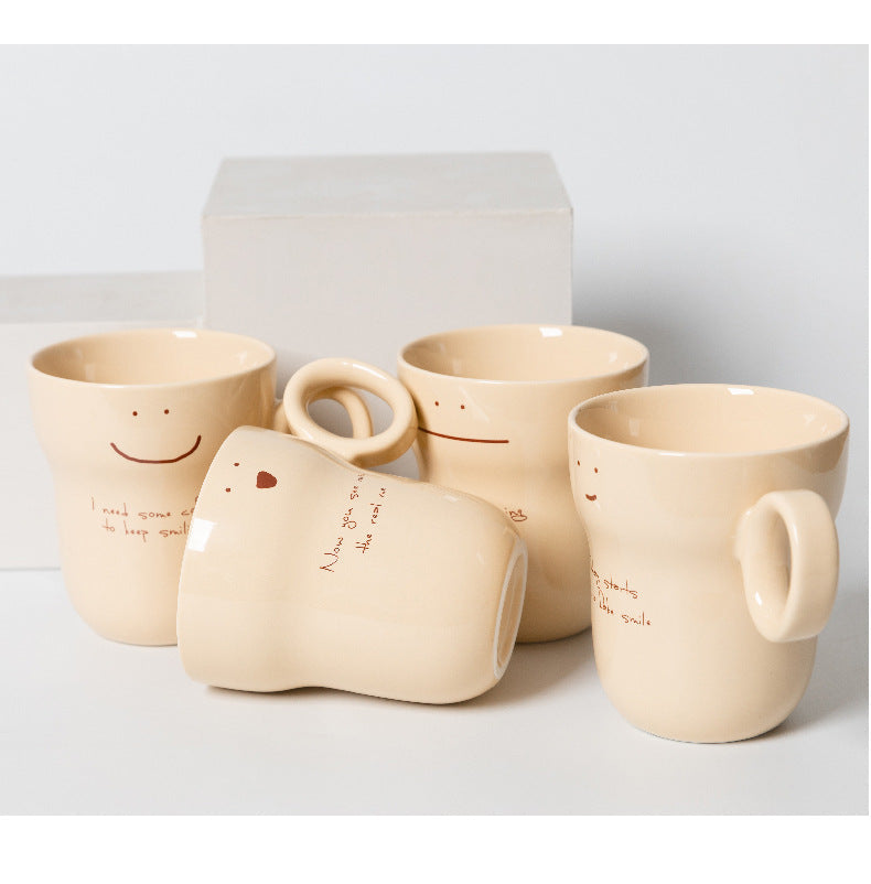 Simple And Cute Expression Ceramic Mug(350ML)