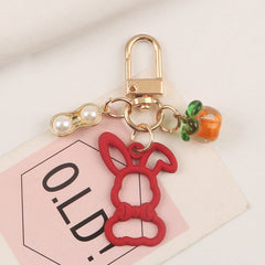 Cute Rabbit Pearl Keychain