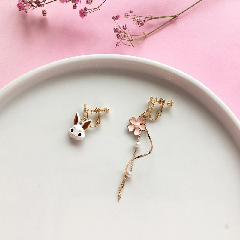 Cute Asymmetric Rabbit Earrings