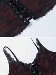 Dark Straps Lace Up Vest