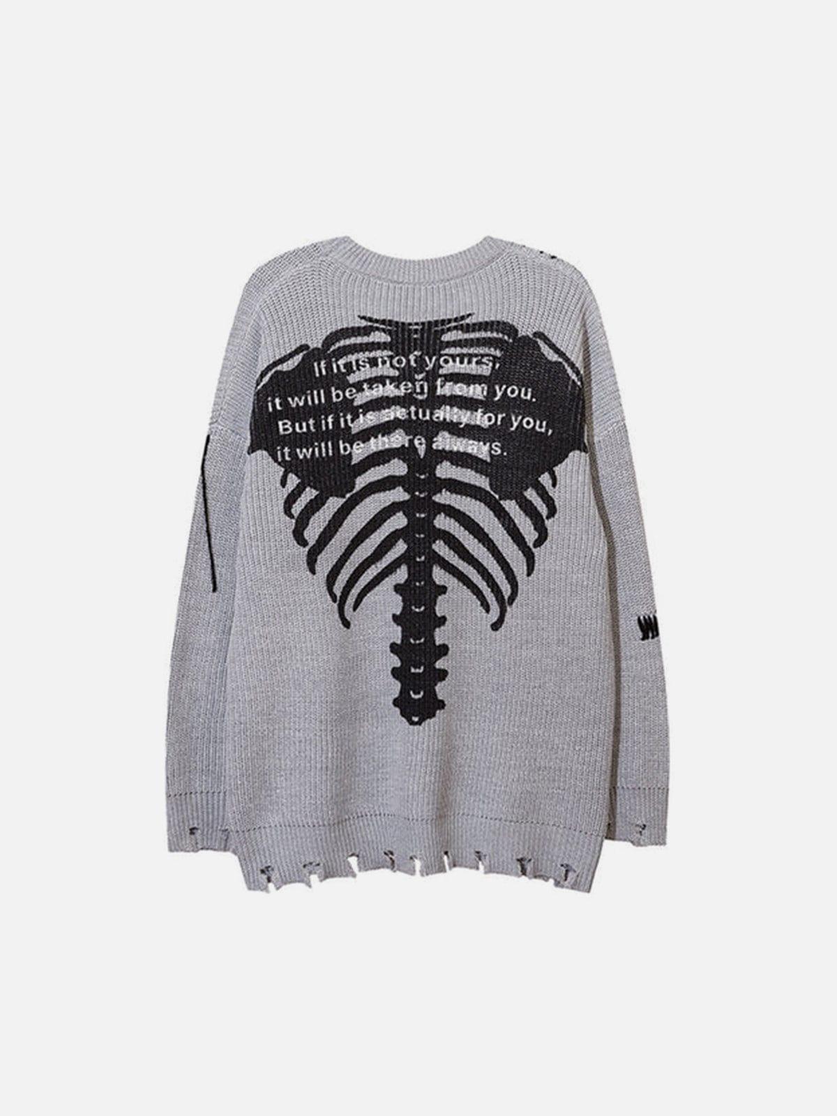 Cut Skeleton Love Letters Sweater