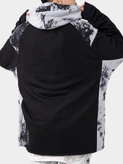Ink Tie-dye Stitching Oversized Washed Hoodie