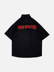 Dark Letters Embroidery Shirt