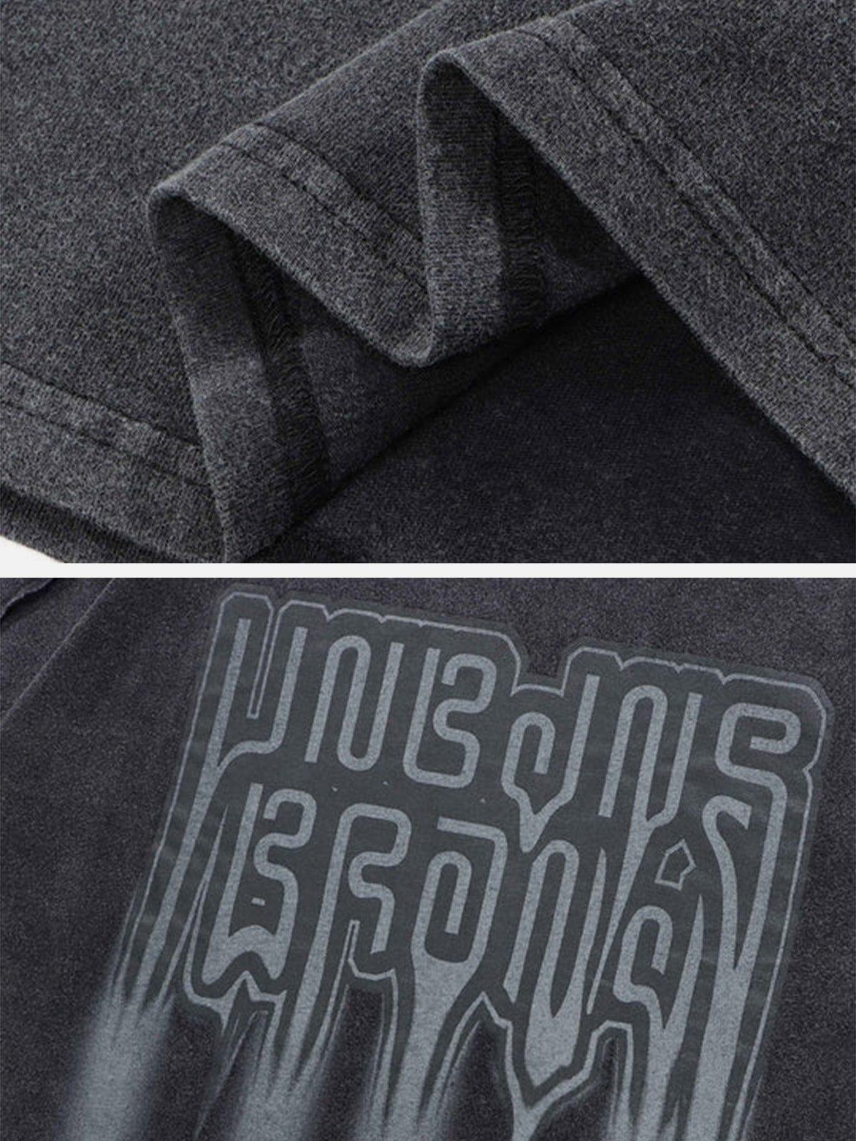 Fuzzy Variant Letters Washed Graphic Tee
