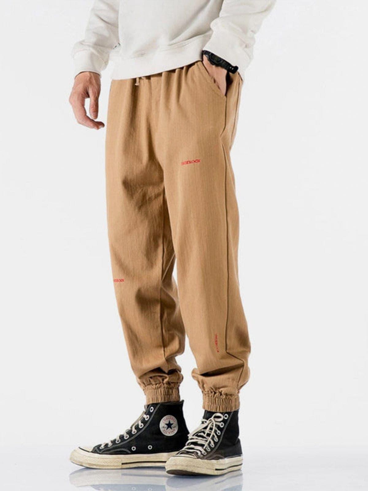 Letter Embroidery Harem Pants